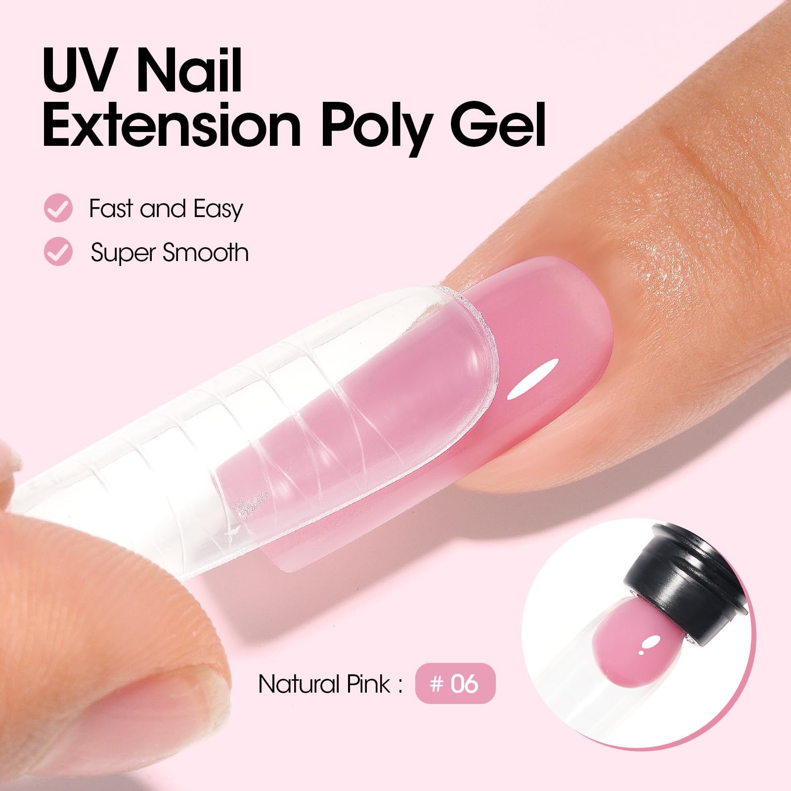 GELLEN poly nail gel builder natural pink 60g bottle ready for at-home DIY nails