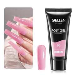 GELLEN poly nail gel builder natural pink 60g jar for durable nail extensions