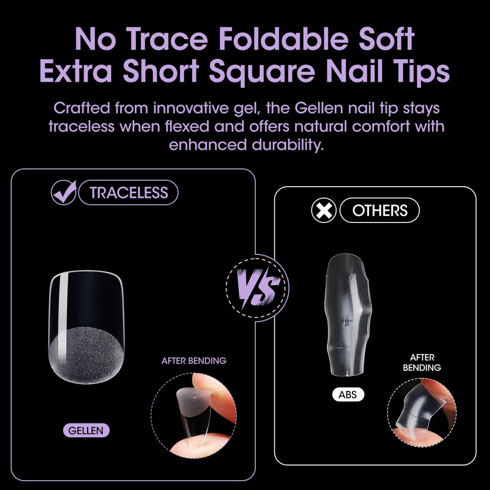 GELLEN pre-shaped nails curve-fit for quick application.