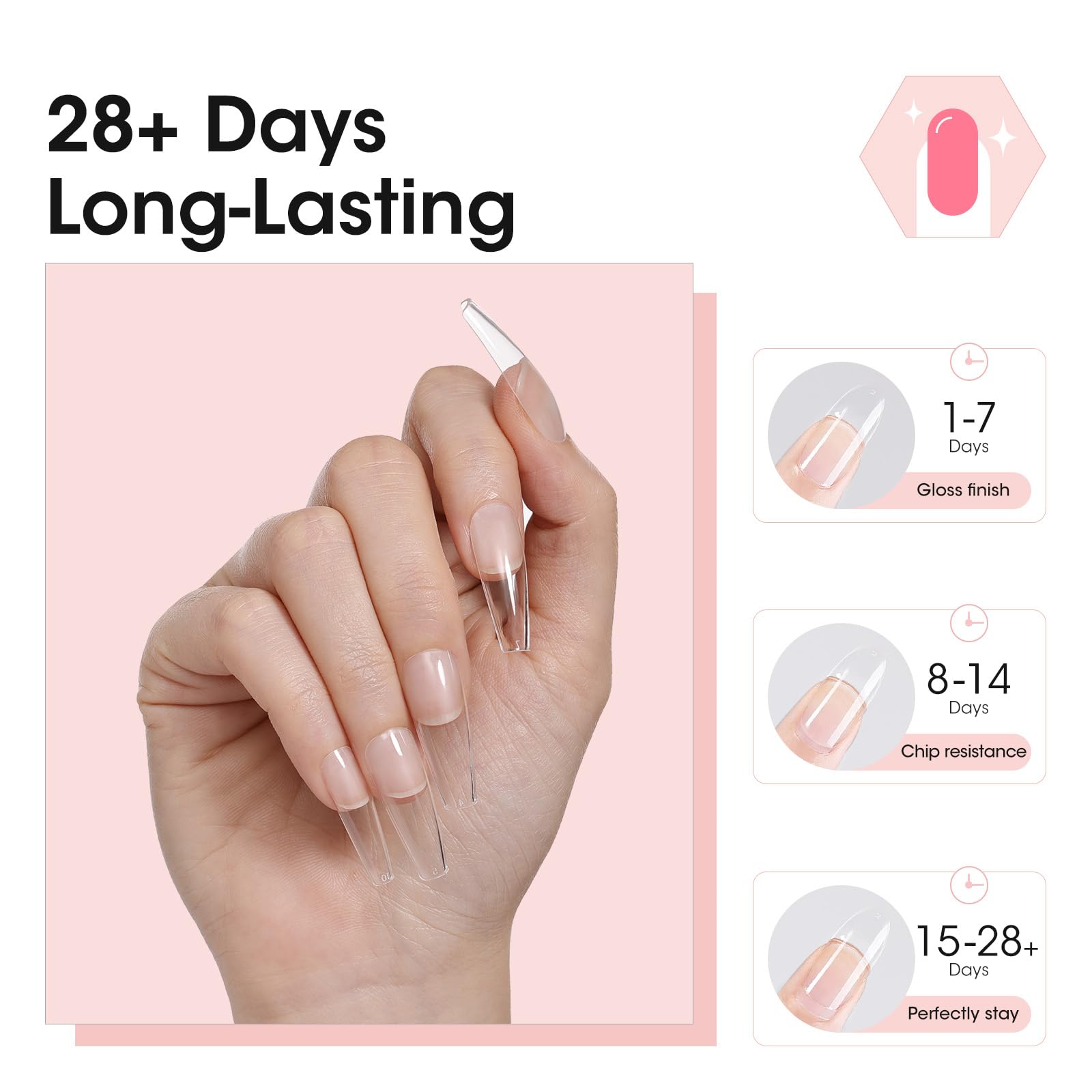 Gellen press-on tips prepped with solid glue setup for DIY nail art