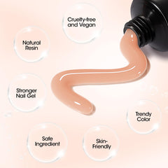 Press-on nails enhanced by GELLEN poly gel for salon-style looks.