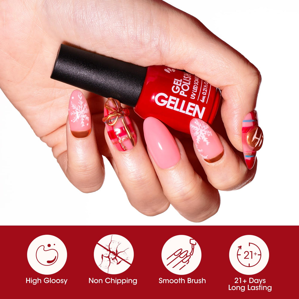 GELLEN red gel polish set packaging ready for gifting.