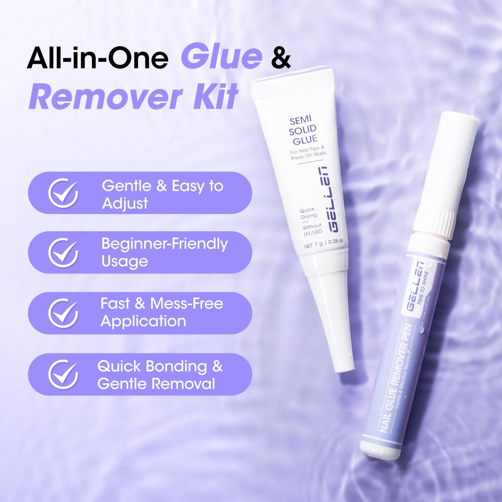 GELLEN semi-solid nail glue bubble-free texture for seamless press-ons