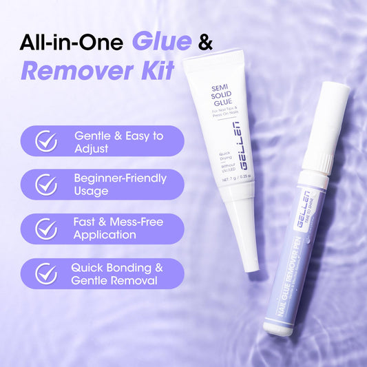 GELLEN semi-solid nail glue bubble-free texture for seamless press-ons