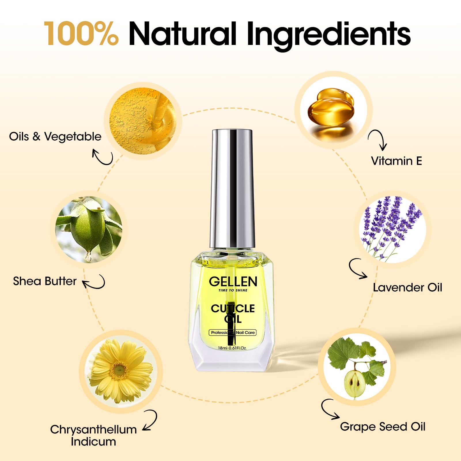 GELLEN Short Bristled Brush enables precise nail prep.