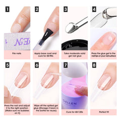 Gellen solid nail glue packaging highlights contents