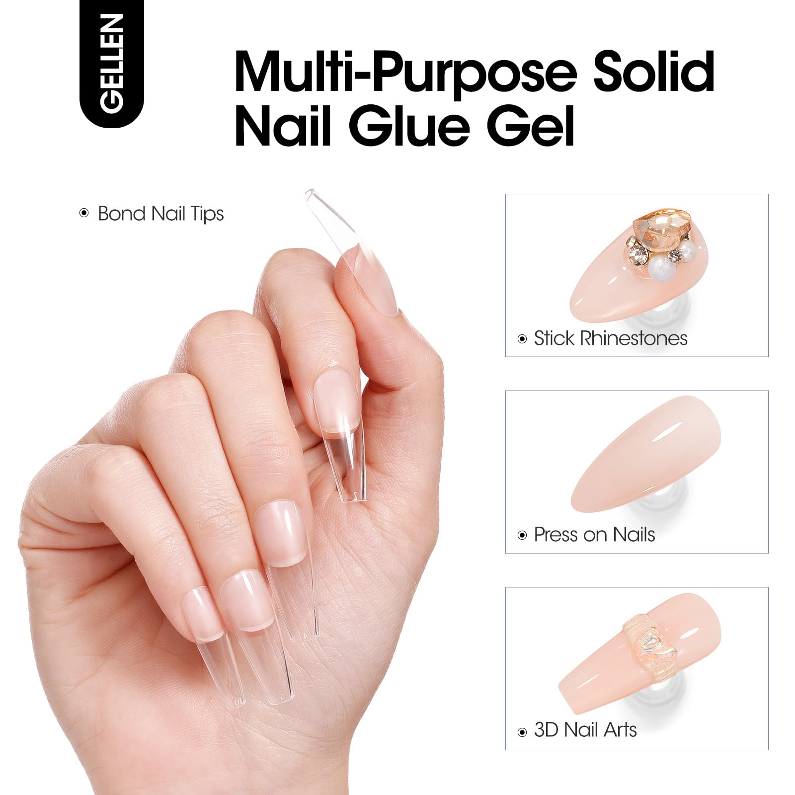 Two sticks included for precise glue application on tips