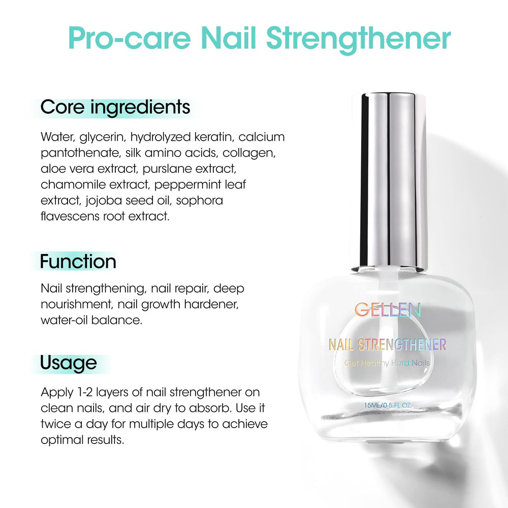 GELLEN Unscent Nail Strengthener brush applying clear strengthener