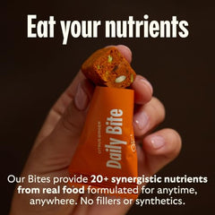 GEM Daily Multivitamin Bite on spoon with water demonstrates easy consumption.