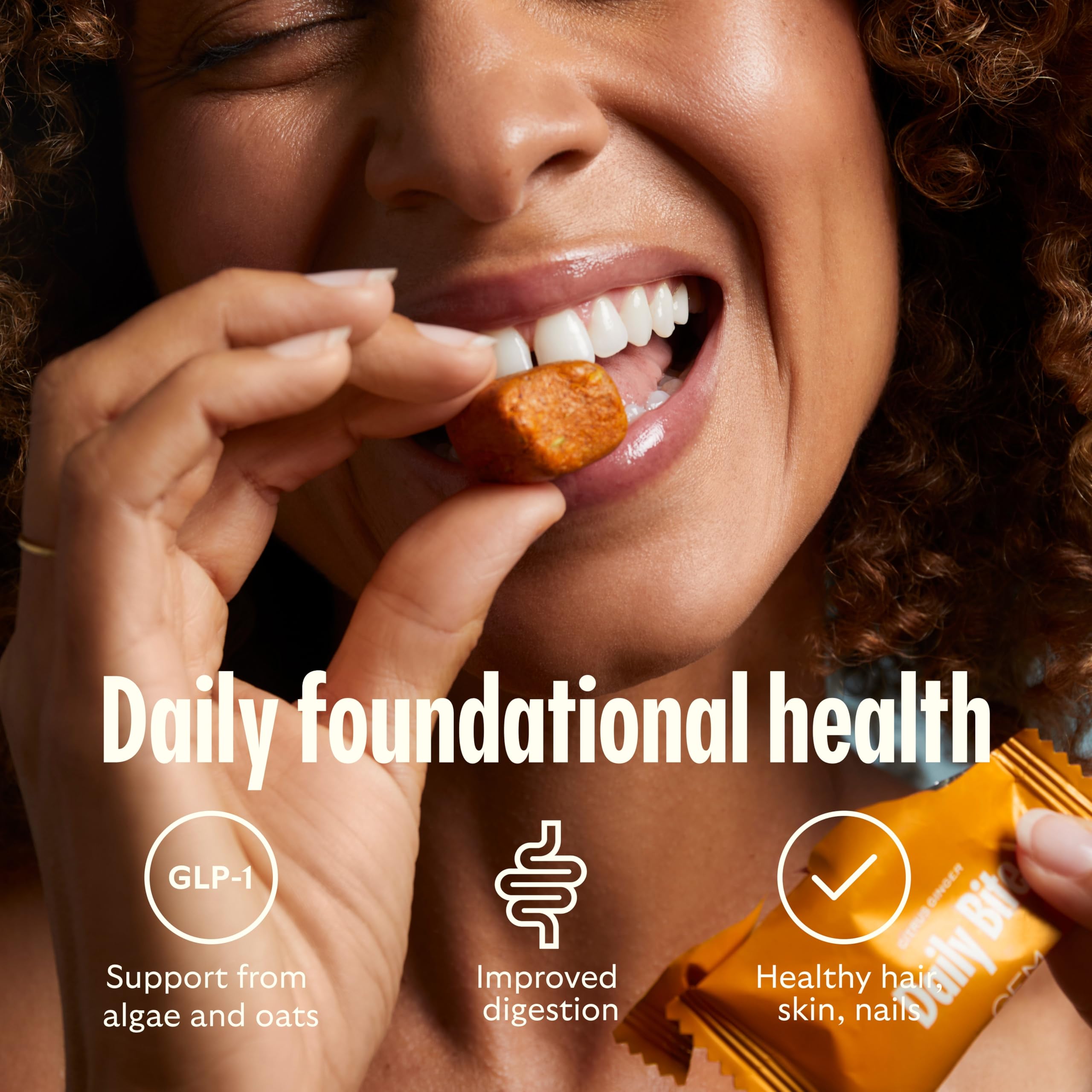 GEM Daily Multivitamin Bite travel-friendly foil pack for on-the-go nutrition.