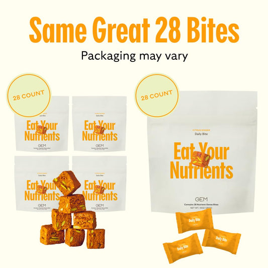 Close-up of real-food vitamin bite with 20+ nutrients