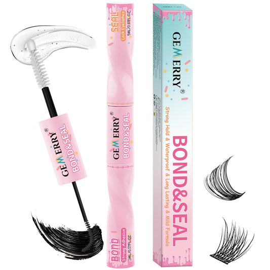GEMERRY Lash Bond & Seal 2-in-1 tube shown for durable lash adhesion all day