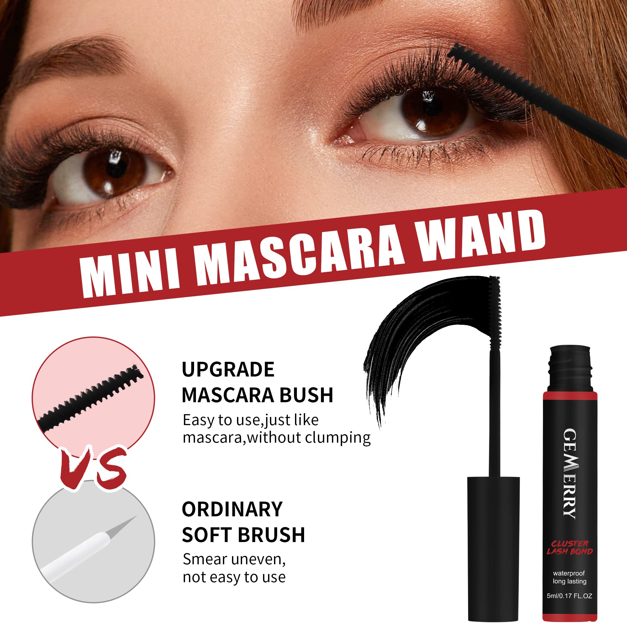 GEMERRY Lash Bond for strip lashes ensures neat, strong adhesion.