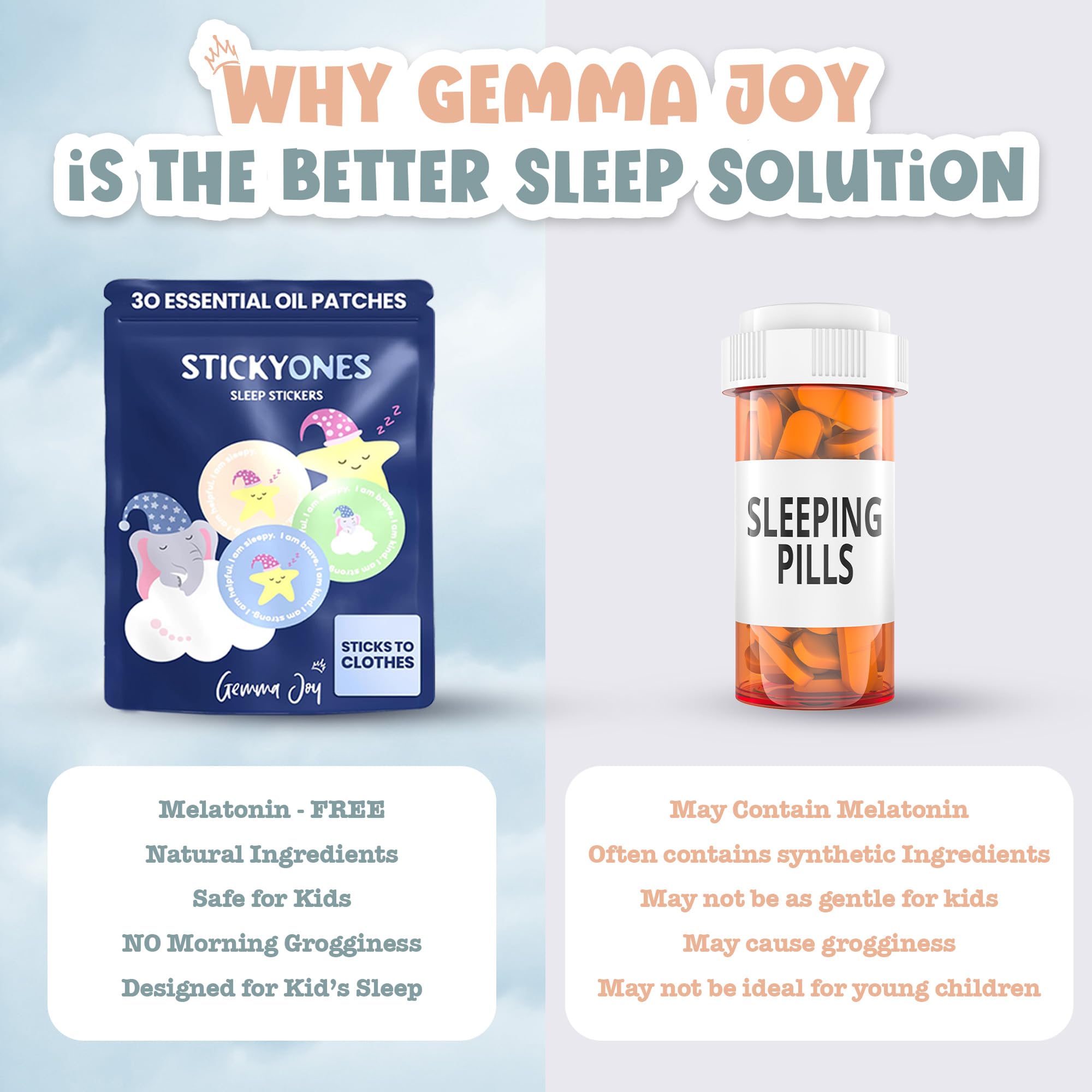 All-night sleep patch set for kids in a 30-pack