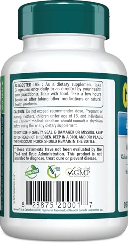 Back view of Genacol Bone & Joint bottle showing supplement facts