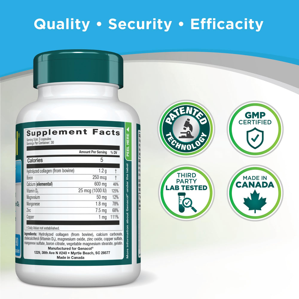 Packaging display of Genacol Bone & Joint supplement