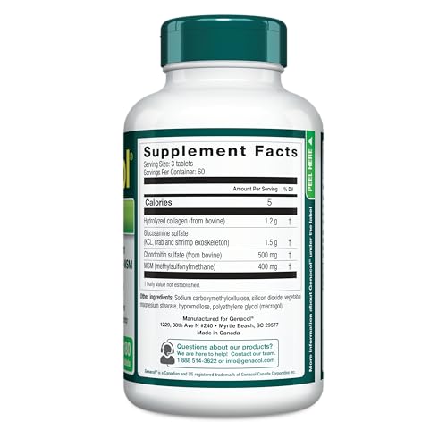 Genacol Optimum label details emphasize key joint ingredients