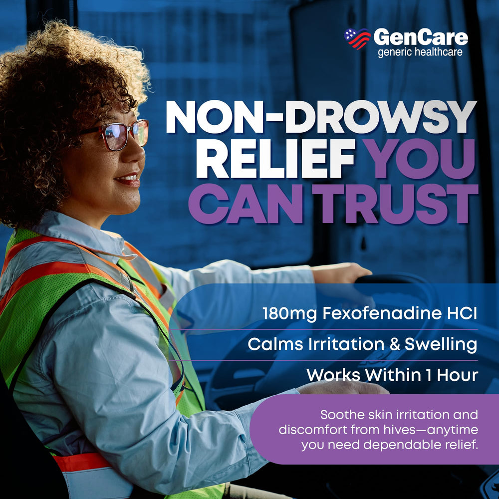 GenCare 24-hour relief bottle ready for all-day allergy management.
