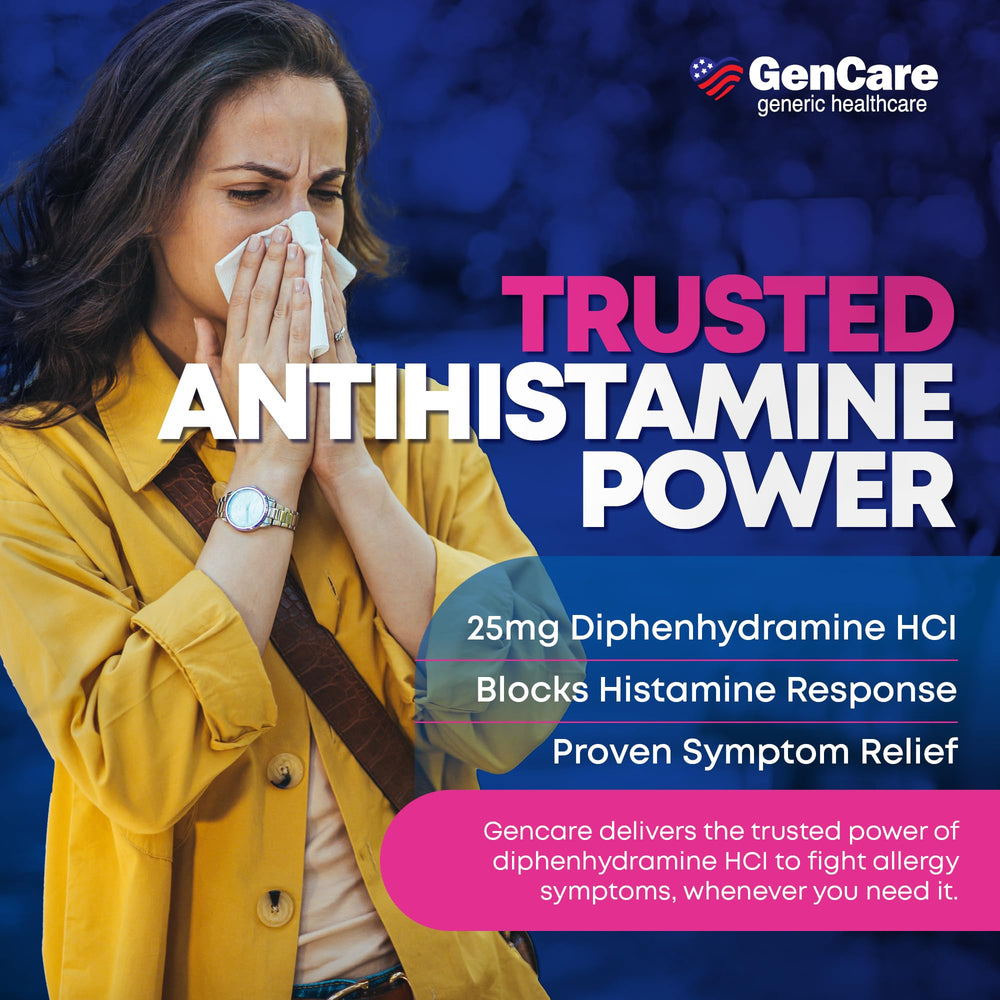 GenCare bulk bottle label close-up showing dosage and ingredients for easy use.