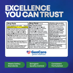GenCare Cetirizine HCL 10 mg hives relief preview hints itching relief potential.