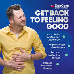 GenCare compare-to-Gas-X packaging demonstrates similar strength and value options.