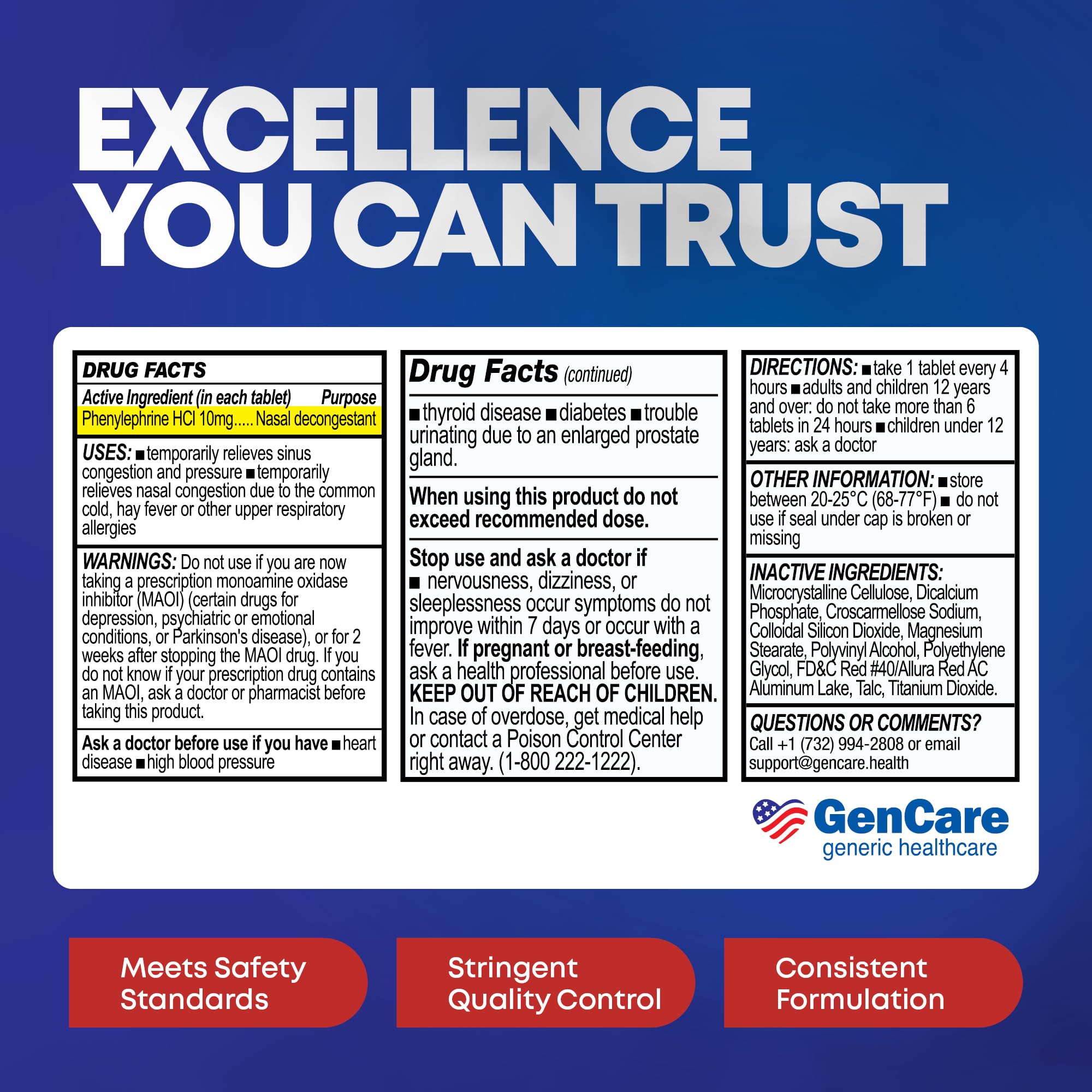 GenCare fast nasal relief concept visual suggests easier breathing during congestion.