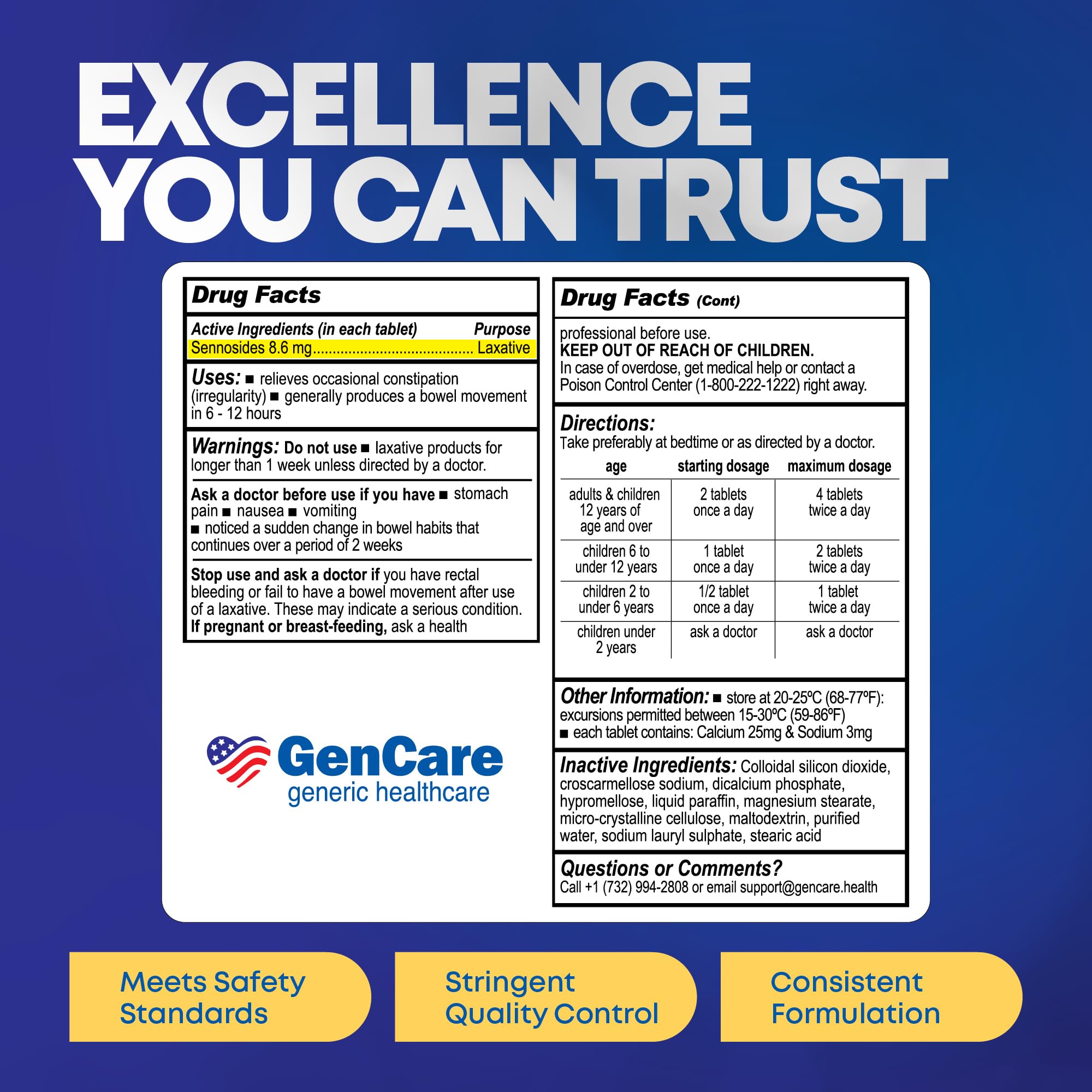 GenCare Senna packaging in hand highlights portable grab-and-go relief options