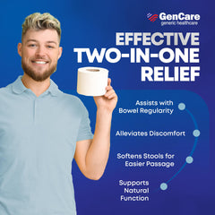 GenCare Senna-S dosage chart image shows adult and child guidelines for safe use.