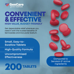GenCare Senna-S nighttime usage demonstrates bedtime dosing for convenient relief.