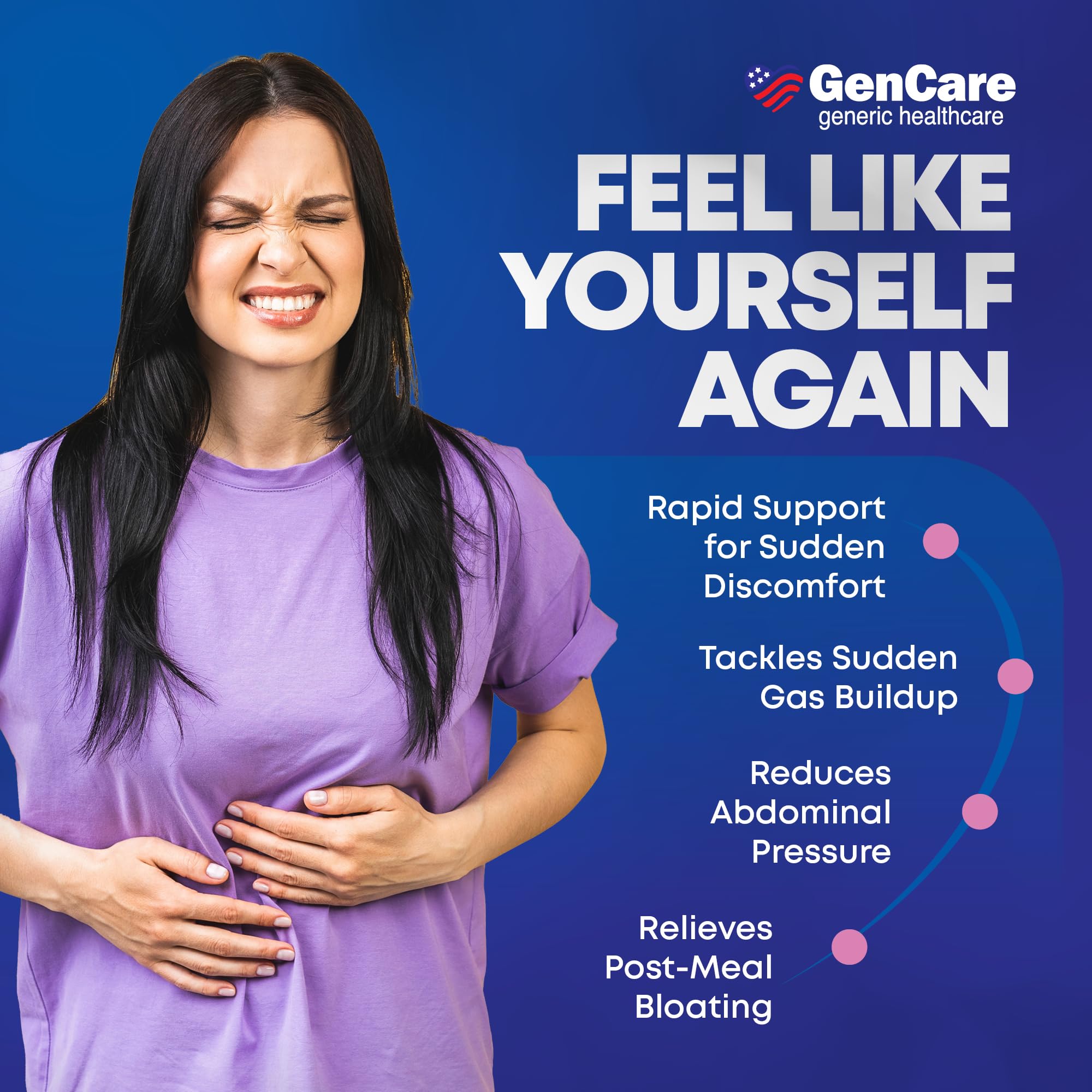 GenCare softgels with water showing convenient dosing for bedtime use