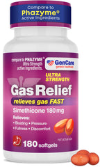 GenCare Ultra-Strength Simethicone softgels bottle for fast gas relief