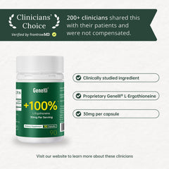 GENEIII ergothioneine label detail highlighting purity and dosage