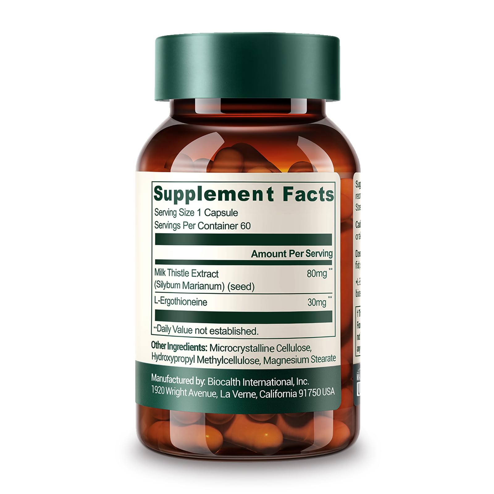 Close-up of L-Ergothioneine 30 mg per serving