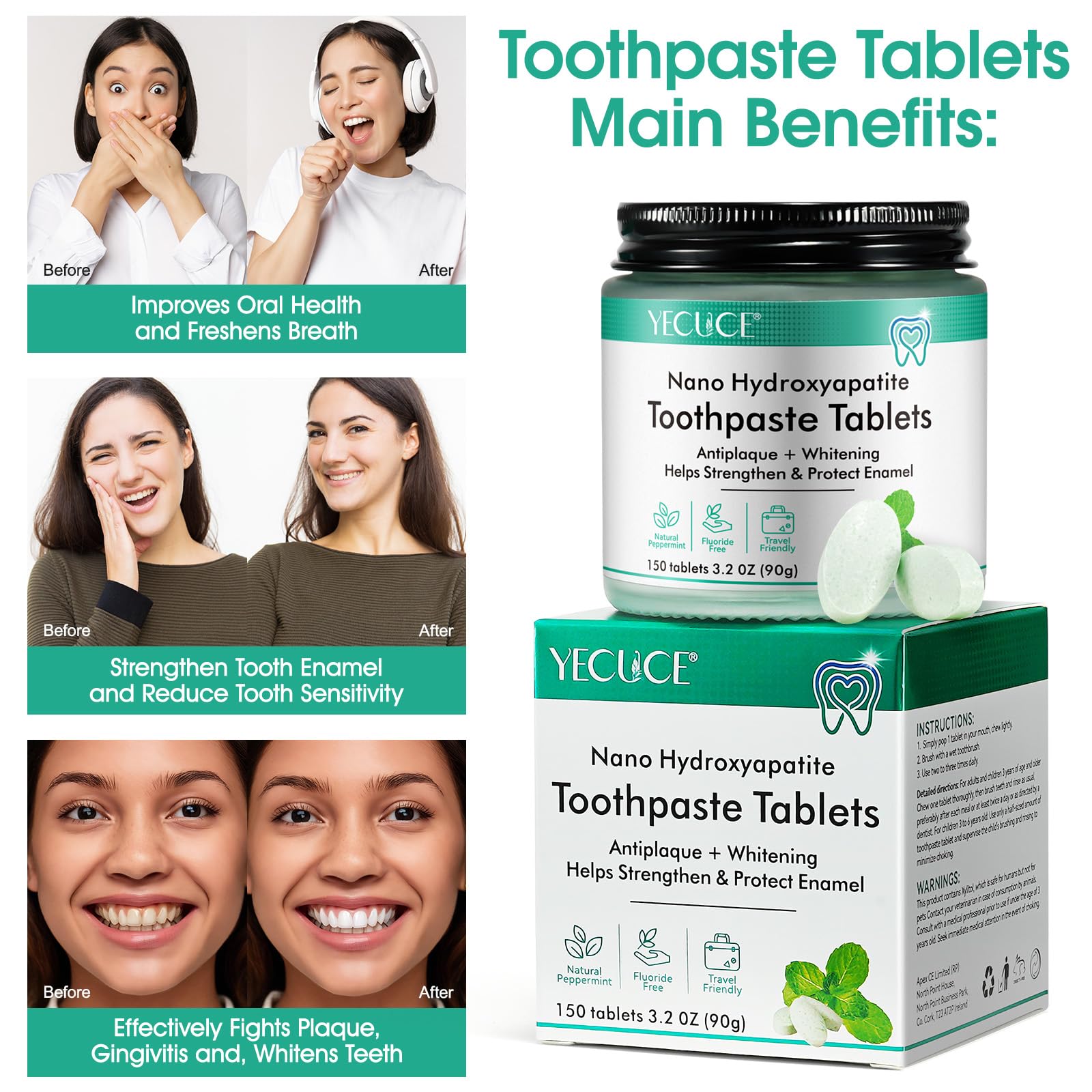 Enamel protection and fresh breath from toothpaste tablets