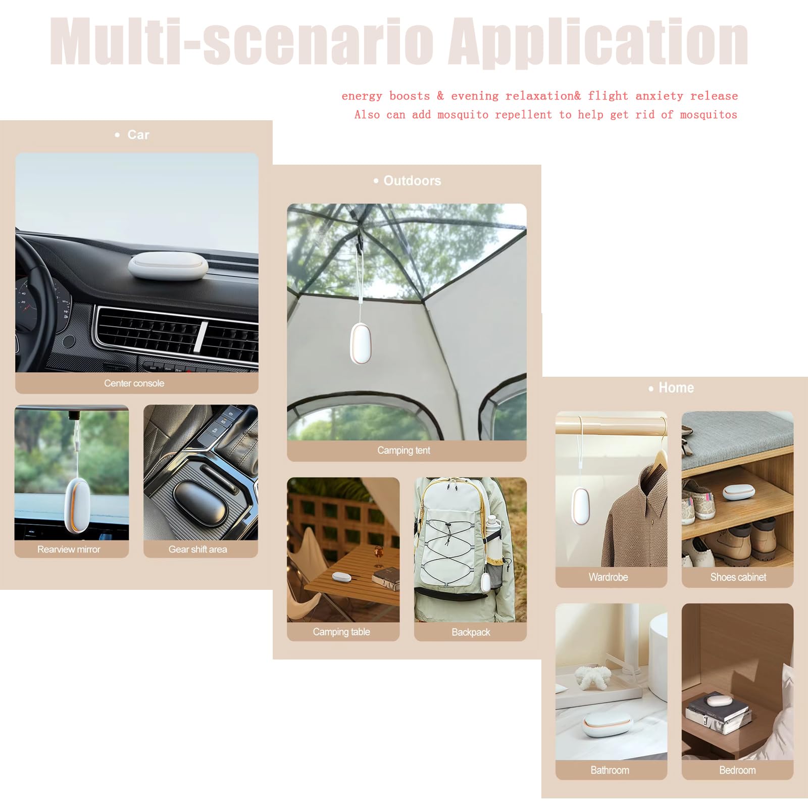 Generic diffuser with blue ambient light ideal for midnight desk or car ambiance