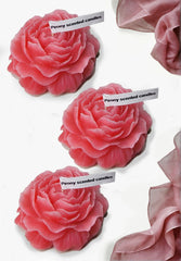 Generic peony candle soy-wax close-up highlighting clean burn and aroma