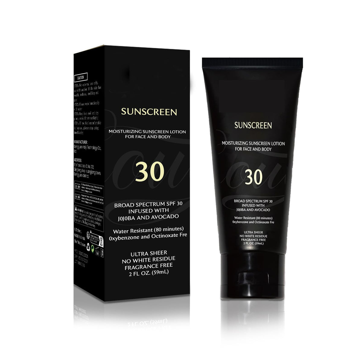 Generic Sunscreen bottle on melanin-rich skin showing SPF 30 protection