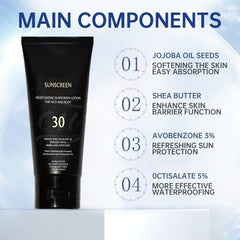 Label highlights SPF 30 and reef-friendly formula for sun protection