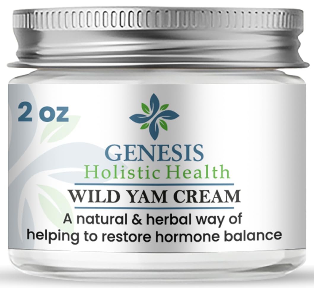 Genesis Wild Yam Cream bottle shows portable 2oz size for quick skin hydration