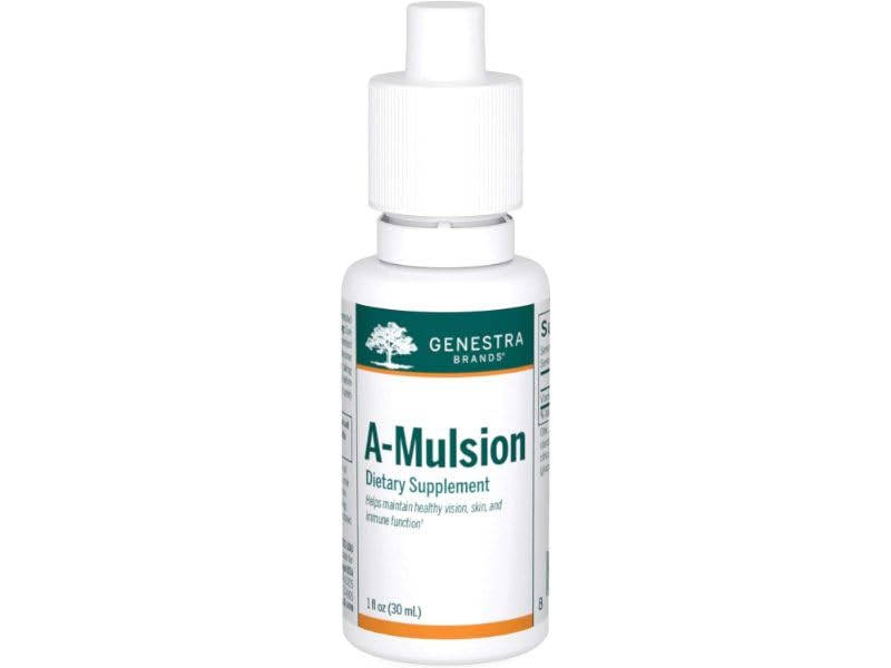 Genestra A-Mulsion 1oz citrus nutrition facts panel
