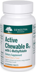 Genestra Active B12 with L-Methylfolate cherry-flavored chewable tablets bottle