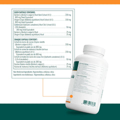Front label of Genestra Berberis Formula 180 capsules