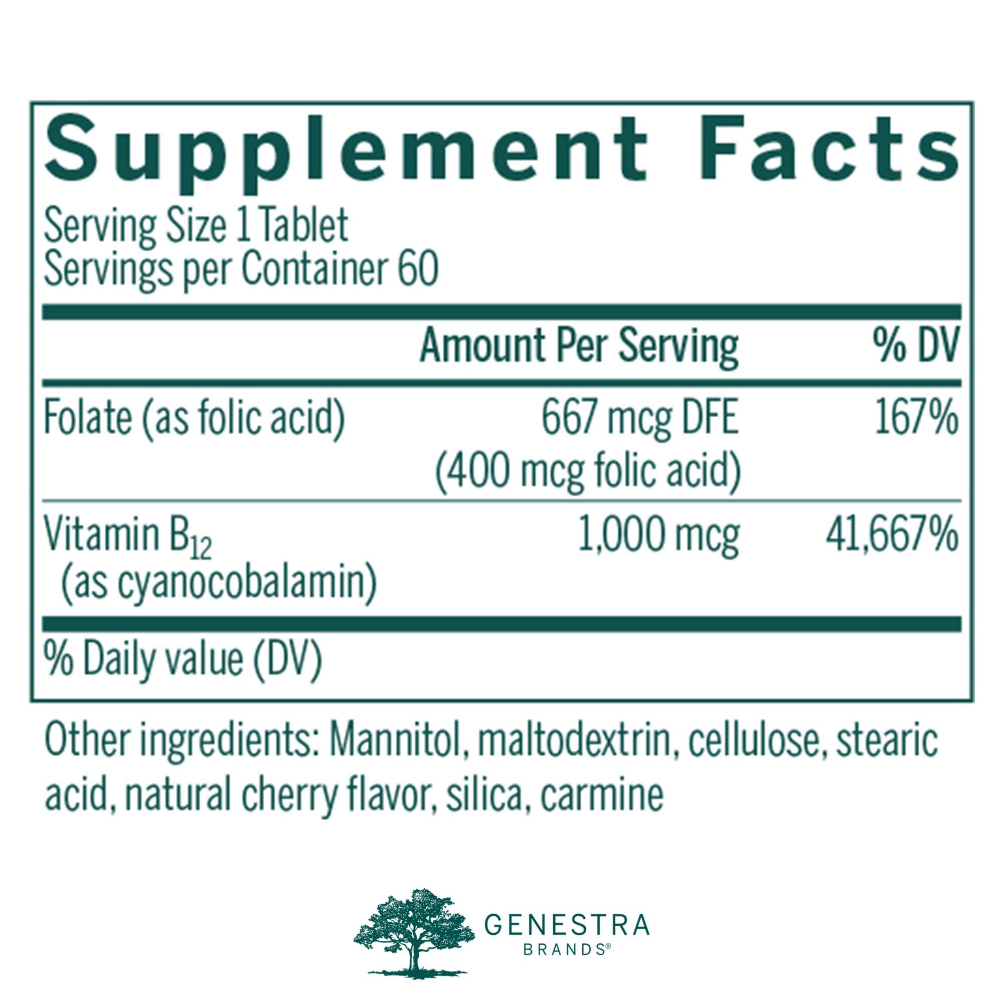 Genestra Bio B12 + Folic Acid bottle