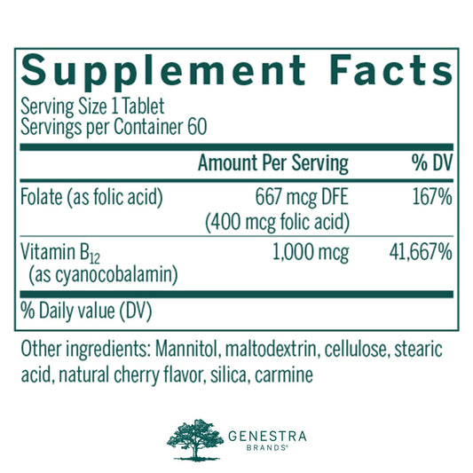 Genestra Bio B12 + Folic Acid bottle