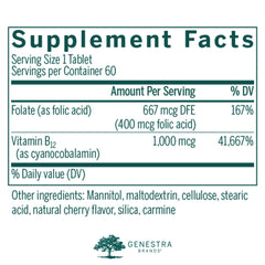 Genestra Bio B12 + Folic Acid bottle