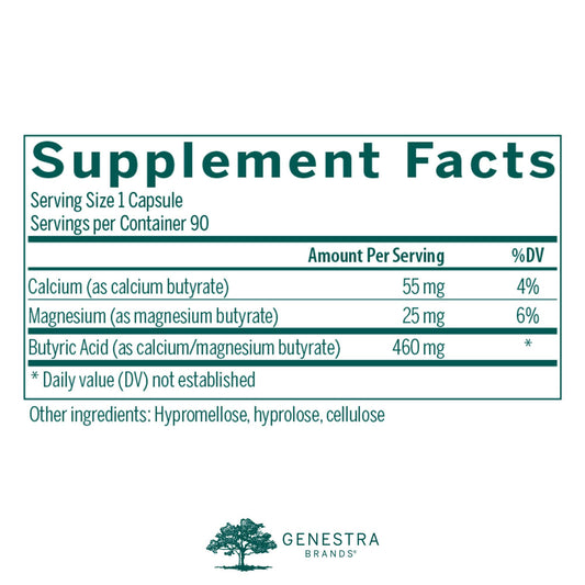 Close-up of Genestra Butyrate Complex bottle