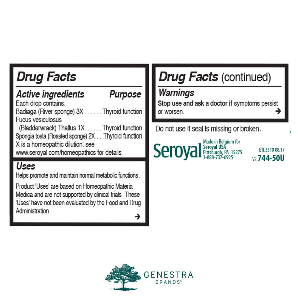 Side view of Genestra Fucus Complex bottle