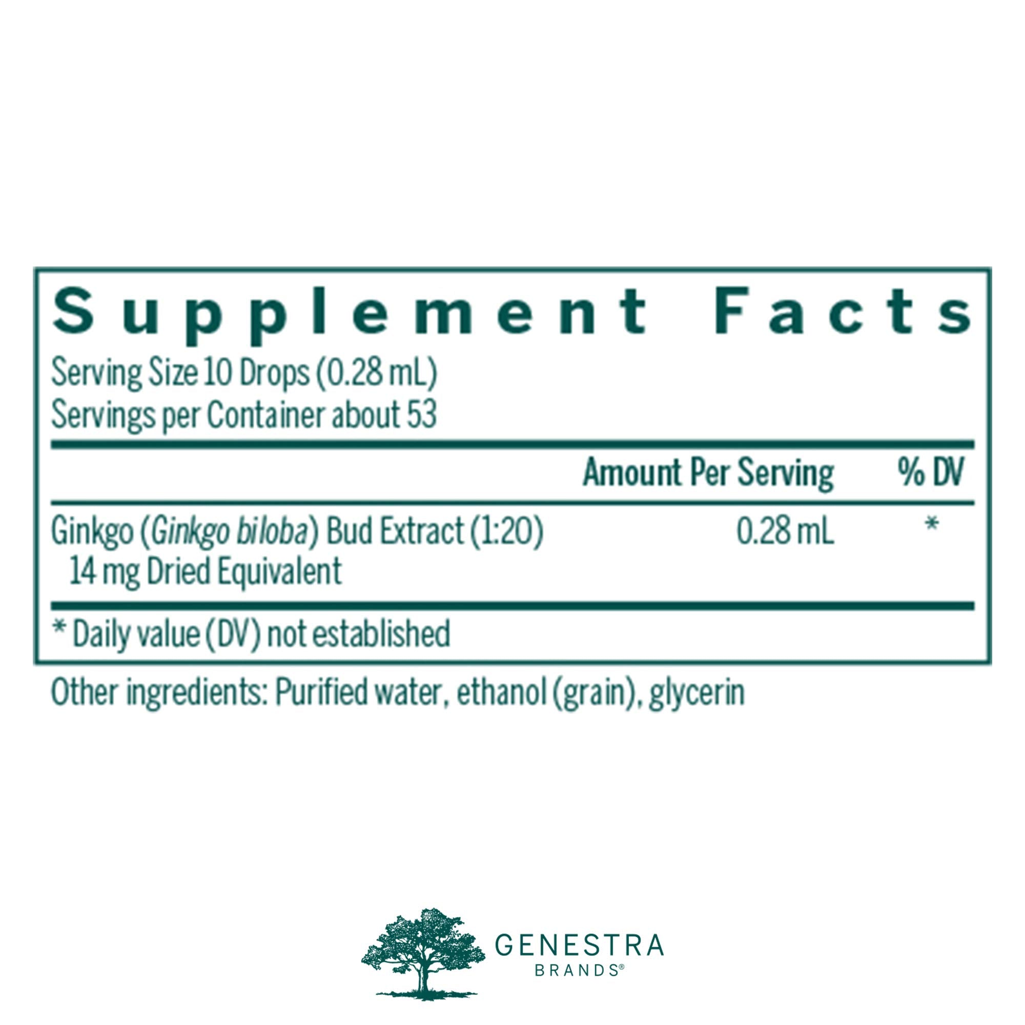 Genestra Ginkgo Bud bottle