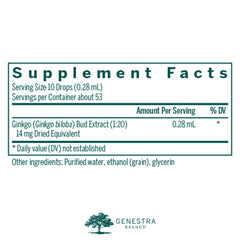 Genestra Ginkgo Bud bottle
