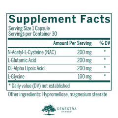 Capsules of Genestra Glutathione Precursors